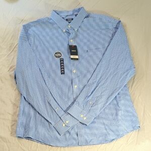 NEW Izod Blue Casual Button Down Shirt